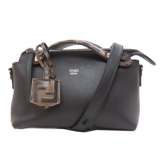 Fendi Handbag Calfskin By The Way 2Way Women Black Mini Travel Bag
