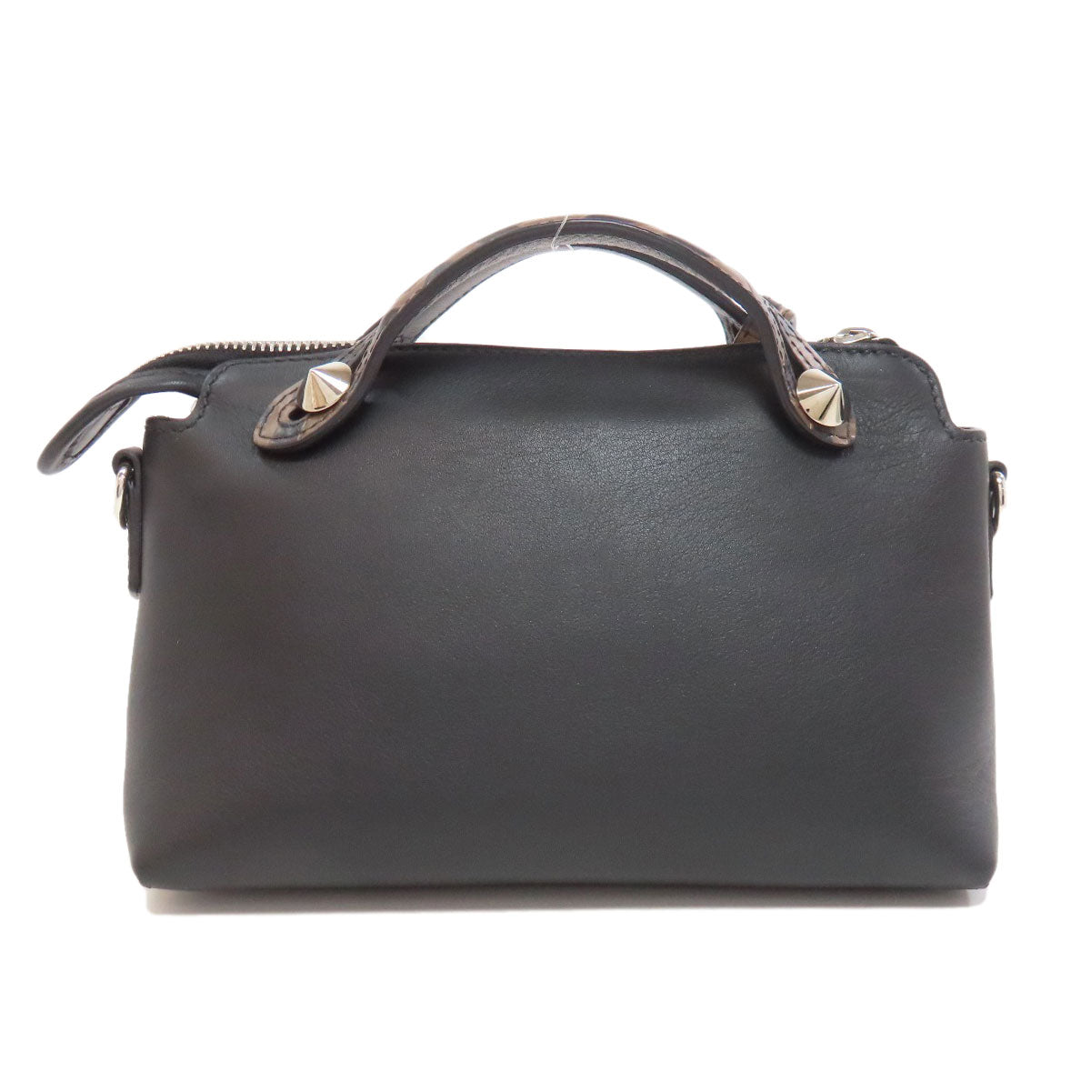 Fendi Handbag Calfskin By The Way 2Way Women Black Mini Travel Bag