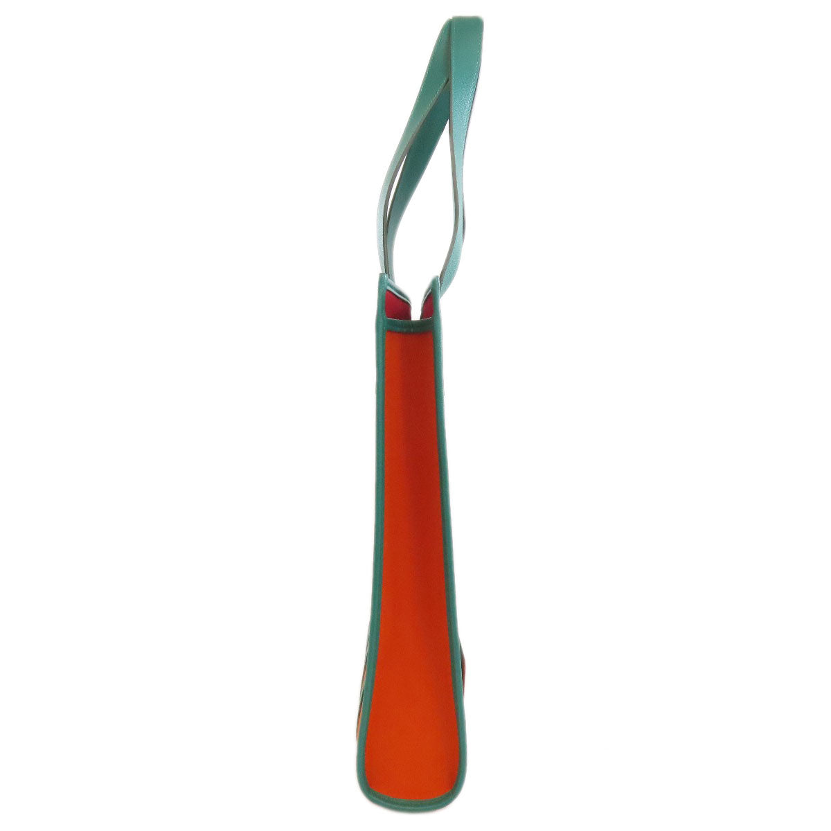 Tote Bag , Calfskin Orange Petite Ash Canvas