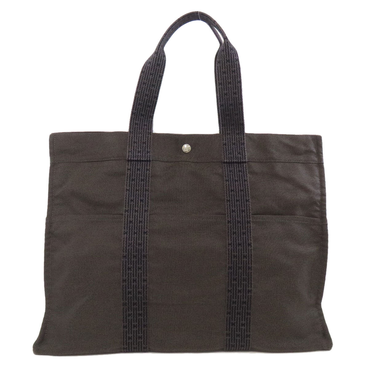 Hermes Handbag Her Linegm Canvas Gray Travel Bag