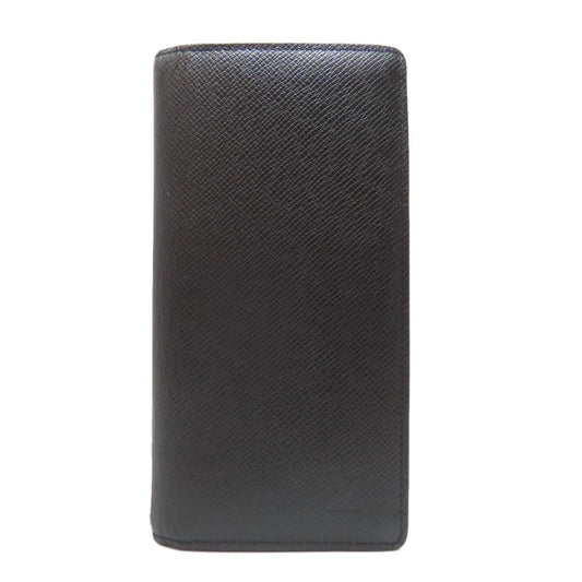Louis Vuitton Long Purse M32654 Taiga Portefeuille Leather Black Wallet Case