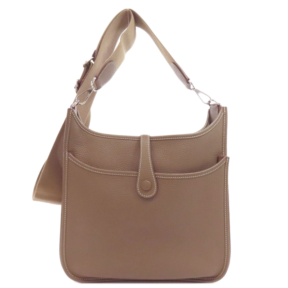 Shoulder Bag Taurillon Clemence Evelyn Pm Etop Brown Silver