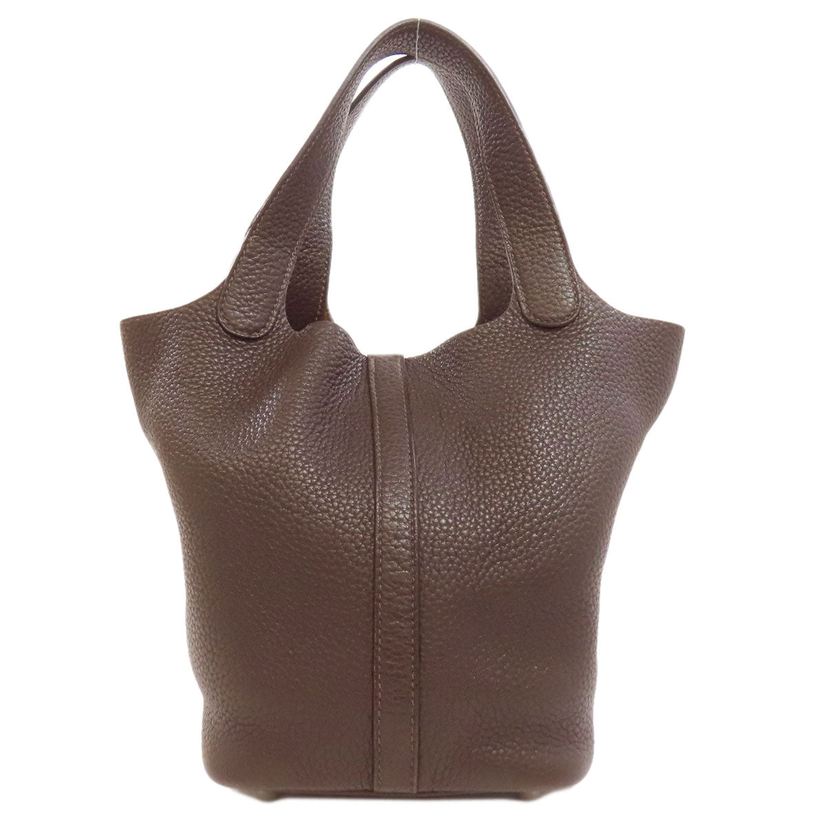 Taurillon Clemence Picotin Lock Pm Silvermetal Women Brown Travel Bag