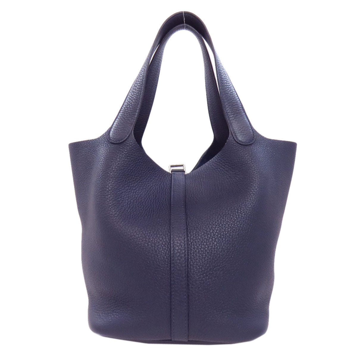 Taurillon Clemence Navy Picotin Lock Mm Silvermetal Travel Bag