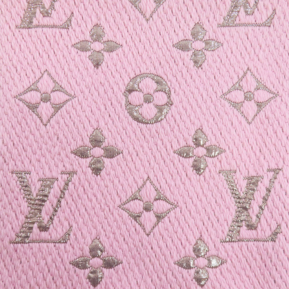 Louis Vuitton Scarf M70466 Silk Escalp Logomania Wool Pink