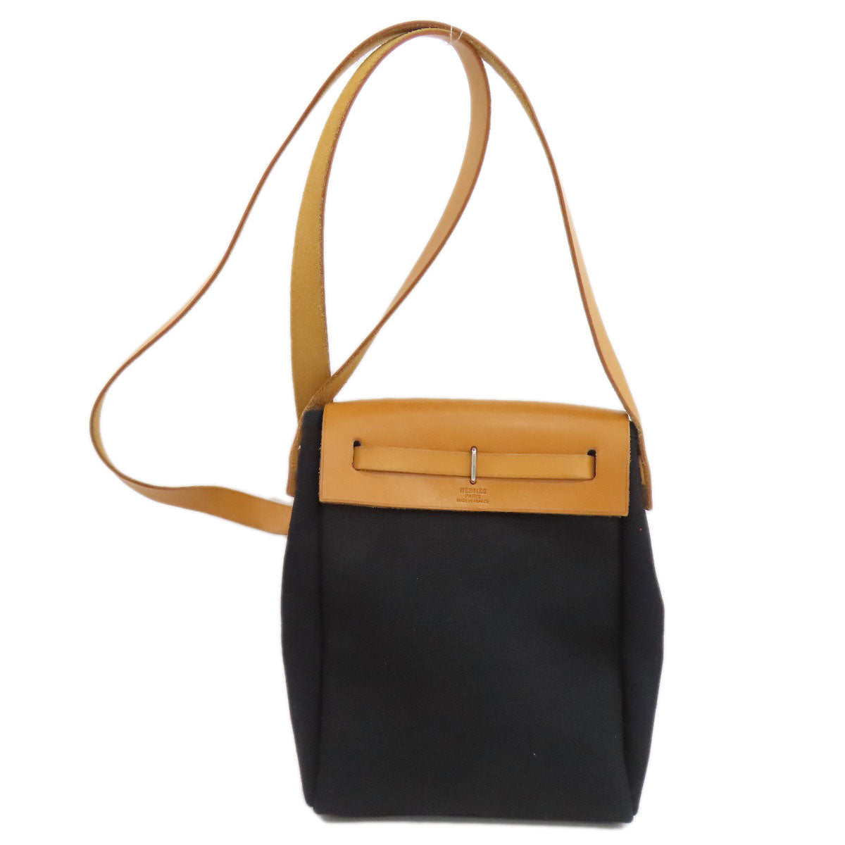 Hermes Shoulder Bag Towar Herbagtpm Silvermetal Women Black