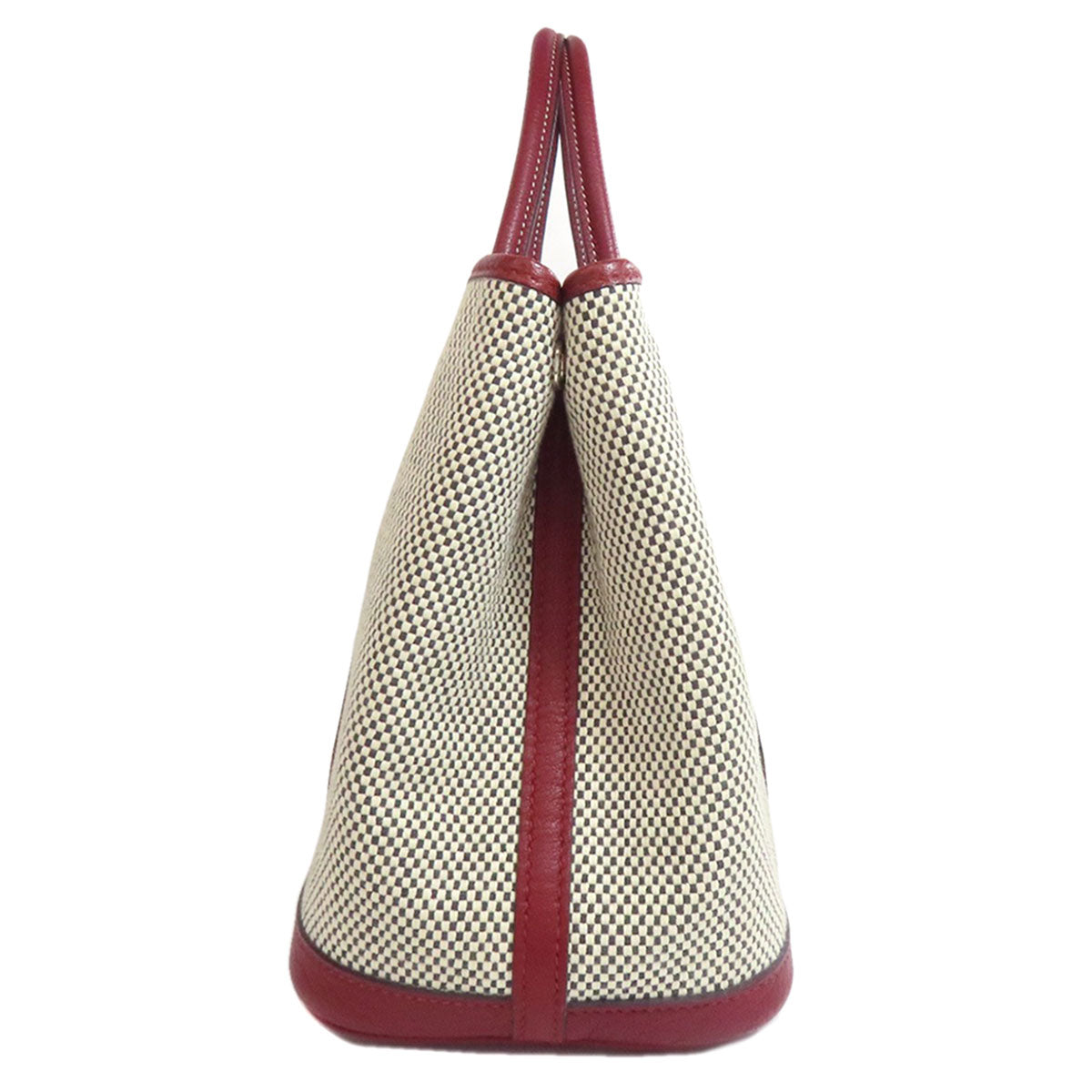 Hermes Tote Bag Garden Party Tpm Silvermetal Canvas Red