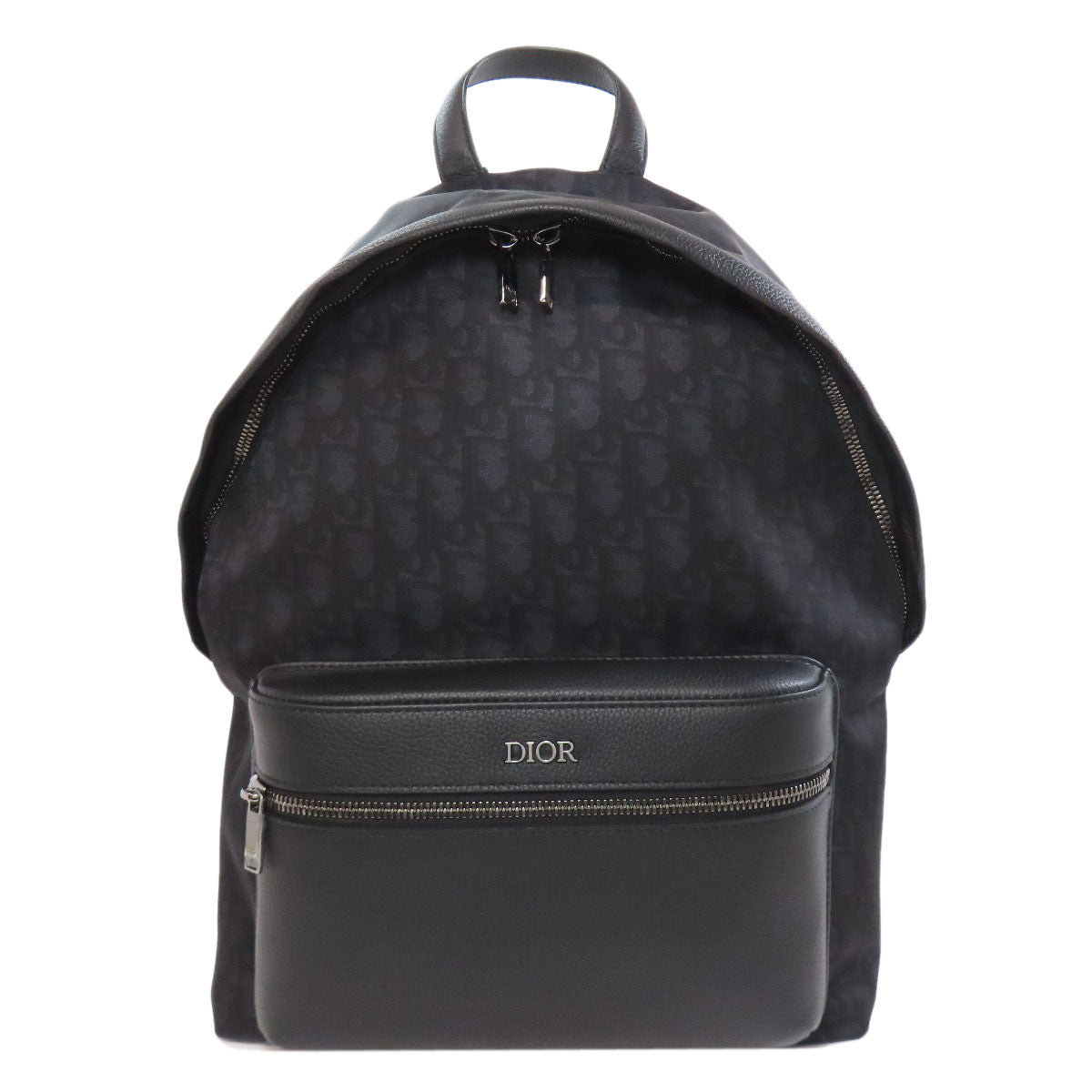 Dior Christian Backpack Trotter Pattern Women Handbag Nylon Black