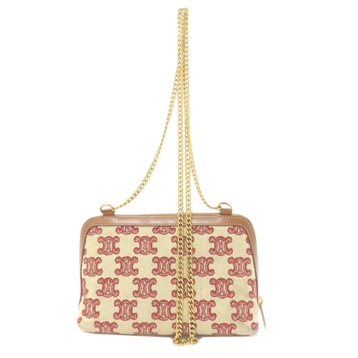 Shoulder Bag Triomphe Clutch With Canvas Brown