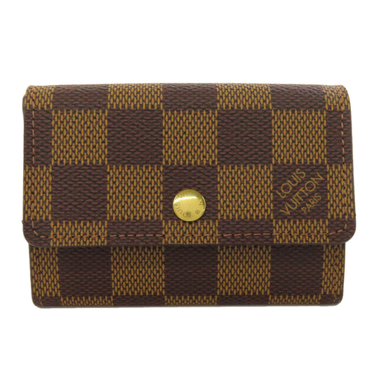 Louis Vuitton Coin M61930 Damier Portonet Plat Canvas Brown Handbag