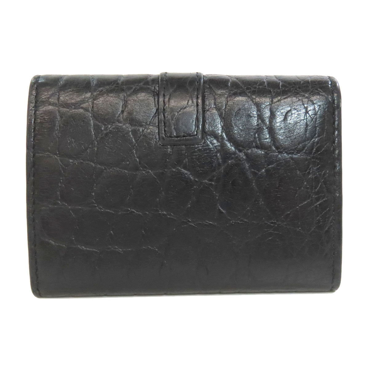 Saint Key Case Key Holder Embossing Women Leather Black Travel Bag
