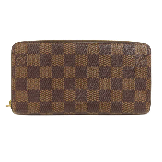 Louis Vuitton Long Purse N41661 Damier Zippy Canvas Brown Wallet Case 2