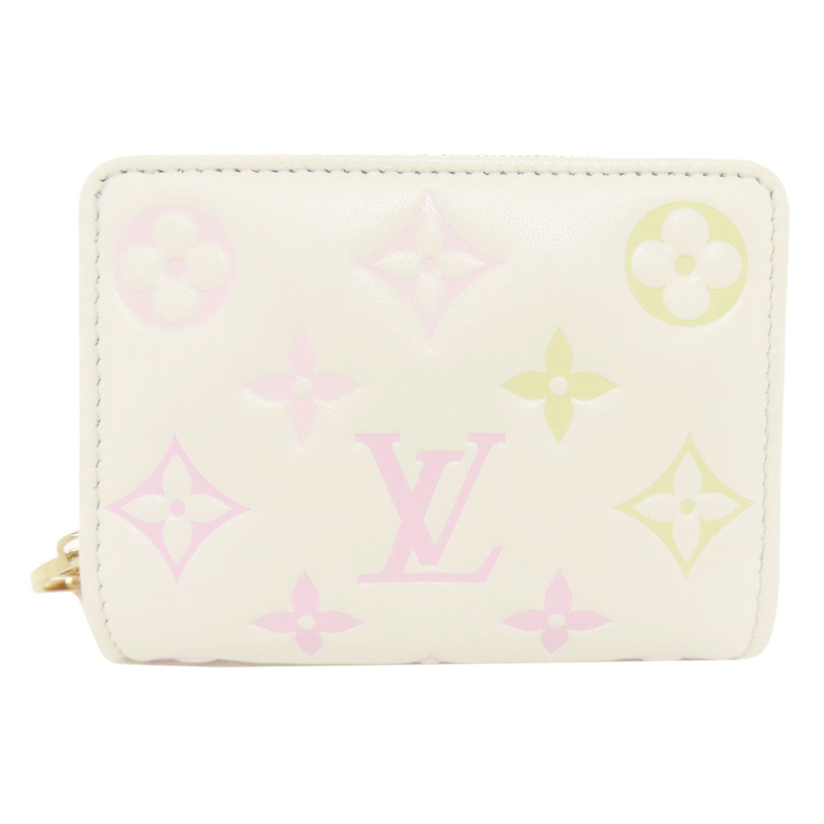 Louis Vuitton Bifold M11909 Portefeuille ELoup Flower Monogram Calfskin White Wallet Case