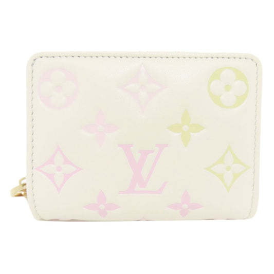 Louis Vuitton Bifold M11909 Portefeuille ELoup Flower Monogram Calfskin White Wallet Case