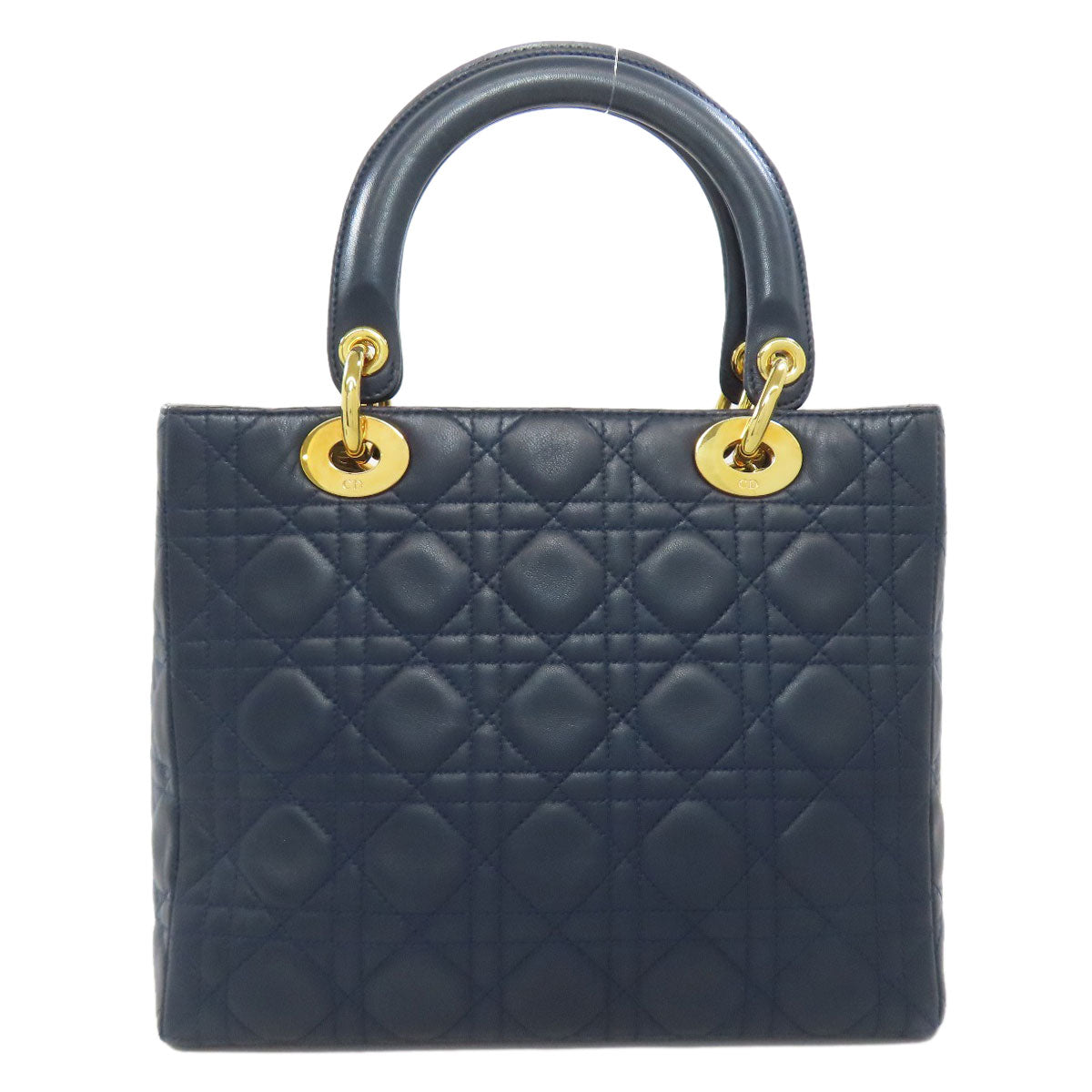 Dior Christian Handbag Calfskin Navy Lady Way Women Travel Bag