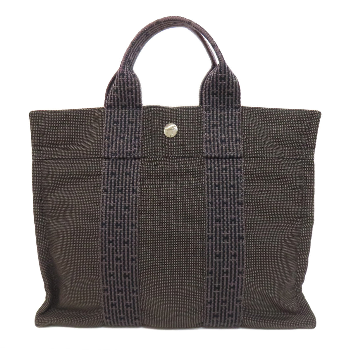 Hermes Handbag Her Linepm Canvas Gray Travel Bag