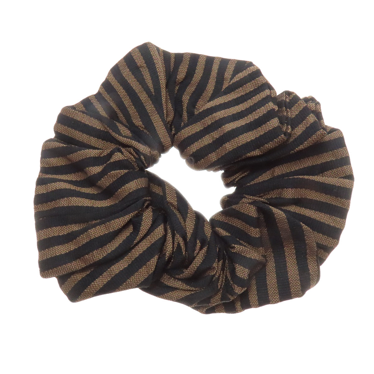 Fendi Hair Accessory Scrunchie Pecan Women Handbag Canvas Nylon Brown Travel Bag