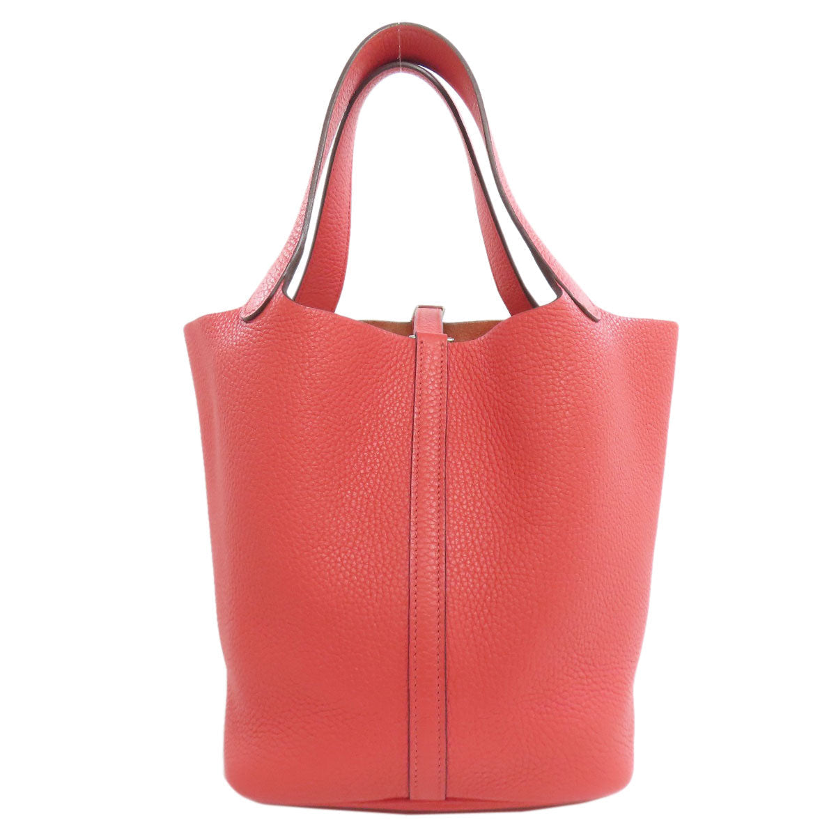 Hermes Handbag Taurillon Clemence Picotin Lock Mm Silvermetal Red Travel Bag