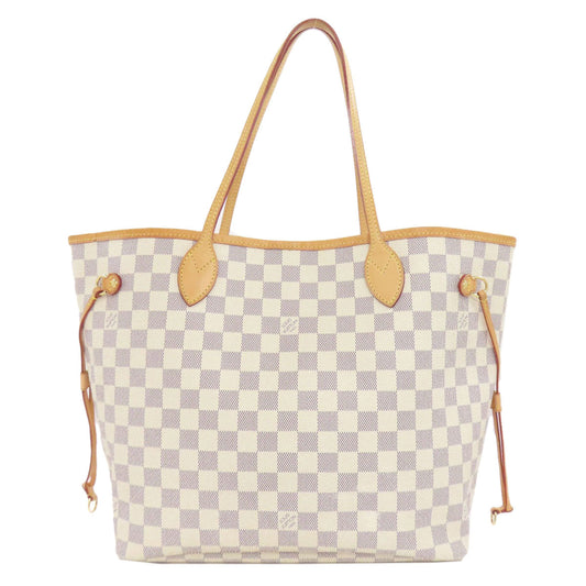 Louis Vuitton N51107 Damier Neverfull MM Old Canvas White Tote Bag