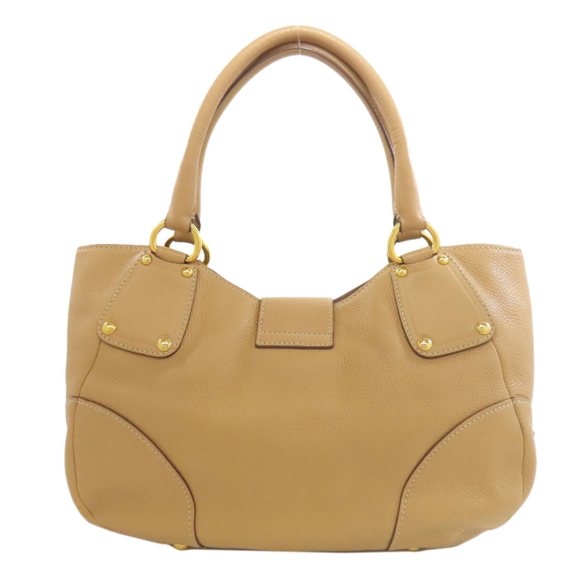 Handbag Leather Beige Logo Travel Bag