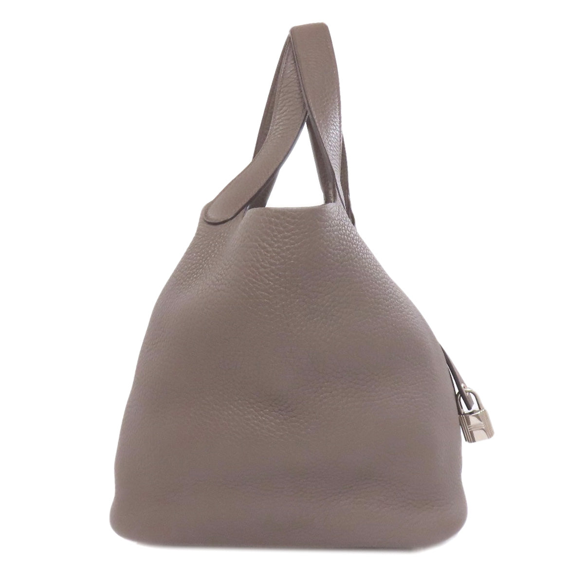 Taurillon Clemence Gray Picotin Lock Mm Ethan Silver Travel Bag