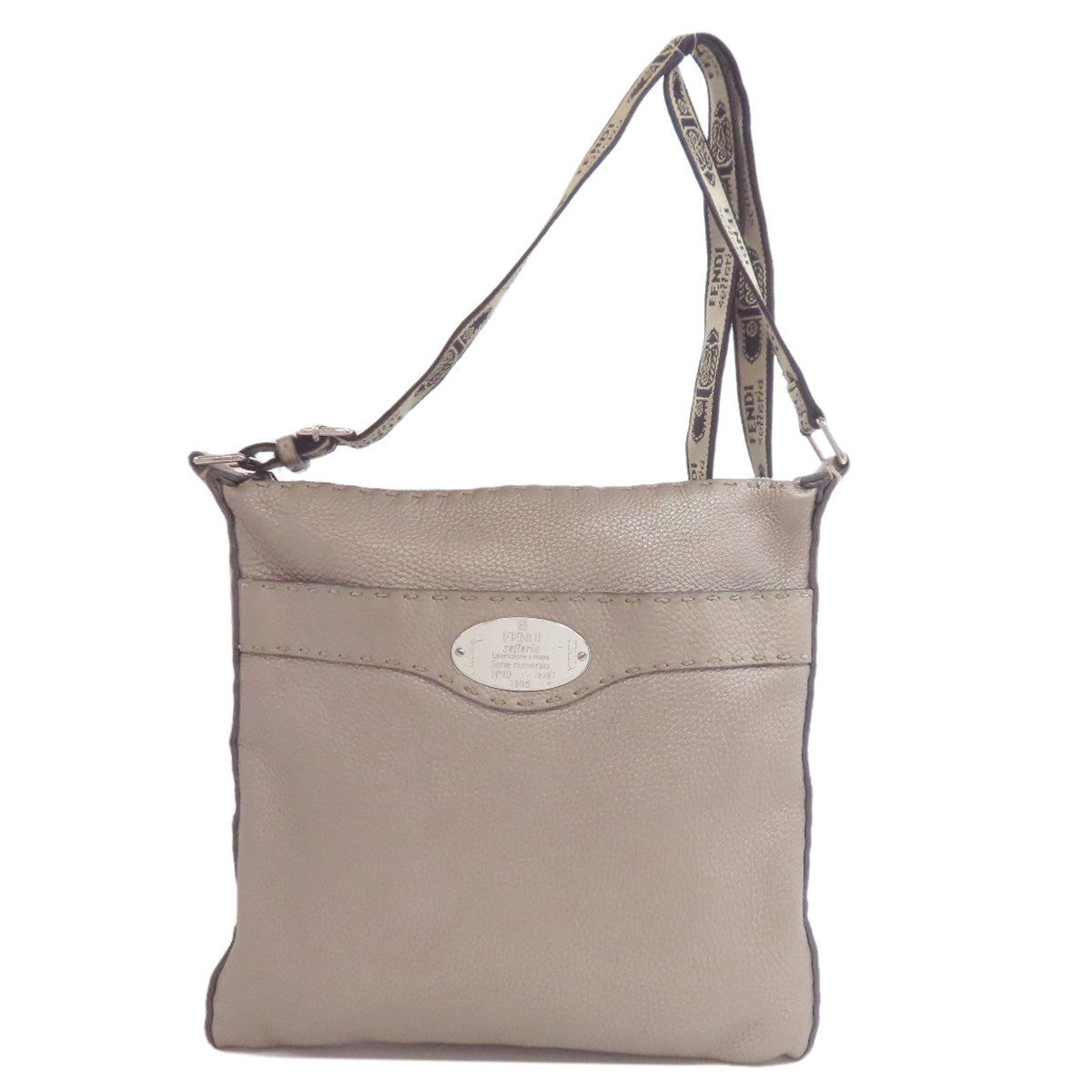 Fendi Shoulder Bag Calfskin Celeria Gray