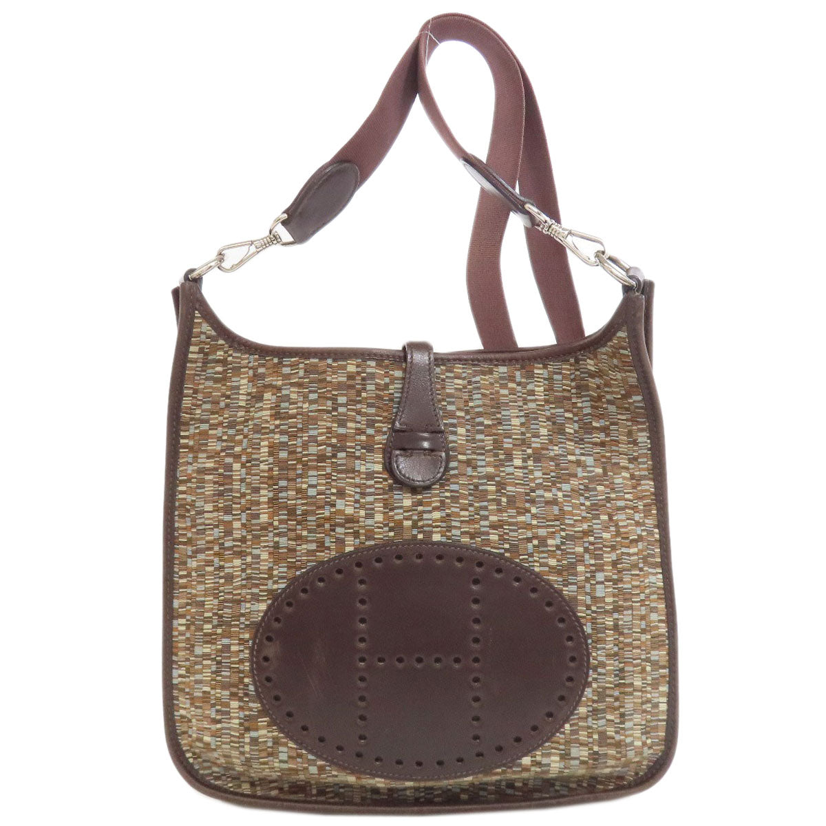 Hermes Shoulder Bag Vibrato Evelyn Pm Silvermetal Brown