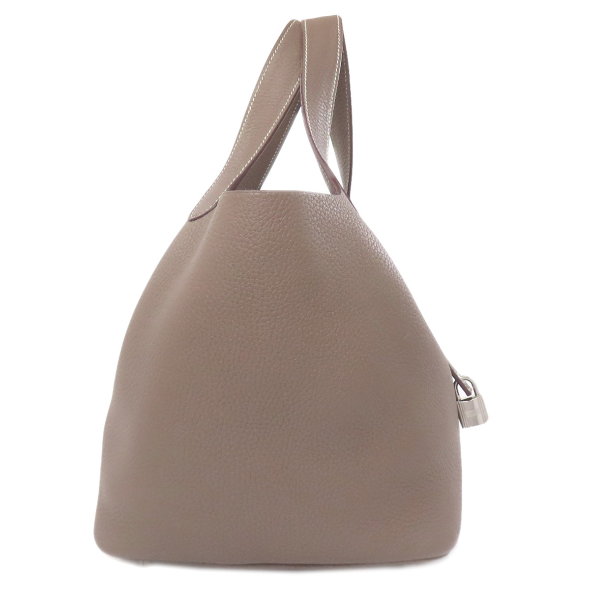 Hermes Handbag Taurillon Clemence Picotin Lock Mm Etoupe Silvermetal Brown Travel Bag