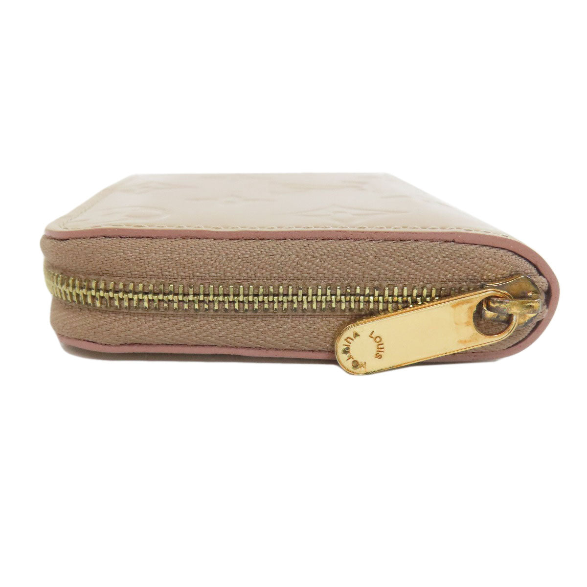 Louis Vuitton Coin M91762 Vernis Zippy coin Beige Pink Wallet Case