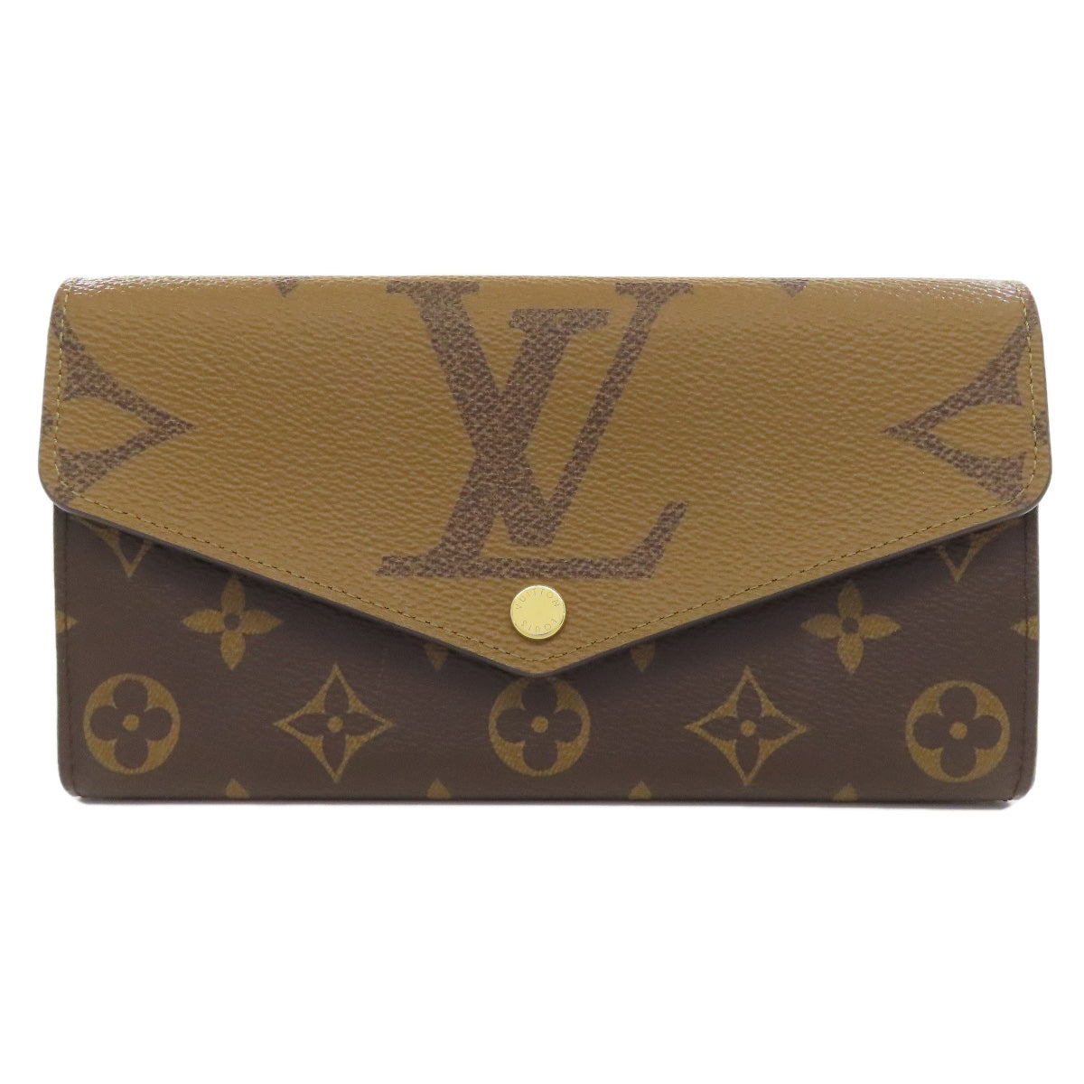 Louis Vuitton Long Purse M80726 reverse Portefeuille Monogram Brown Wallet Case