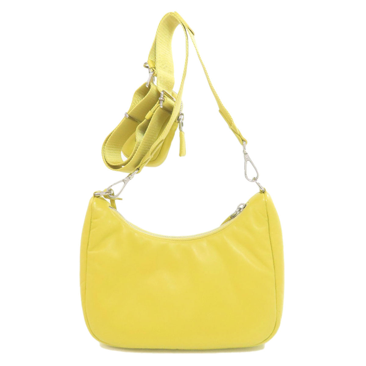 Shoulder Bag Calfskin Yellow Logometal Women