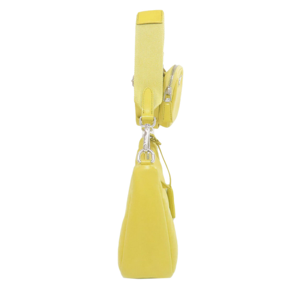 Shoulder Bag Calfskin Yellow Logometal Women