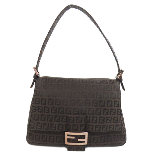 Fendi Handbag Zucca Pattern Canvas Brown Travel Bag