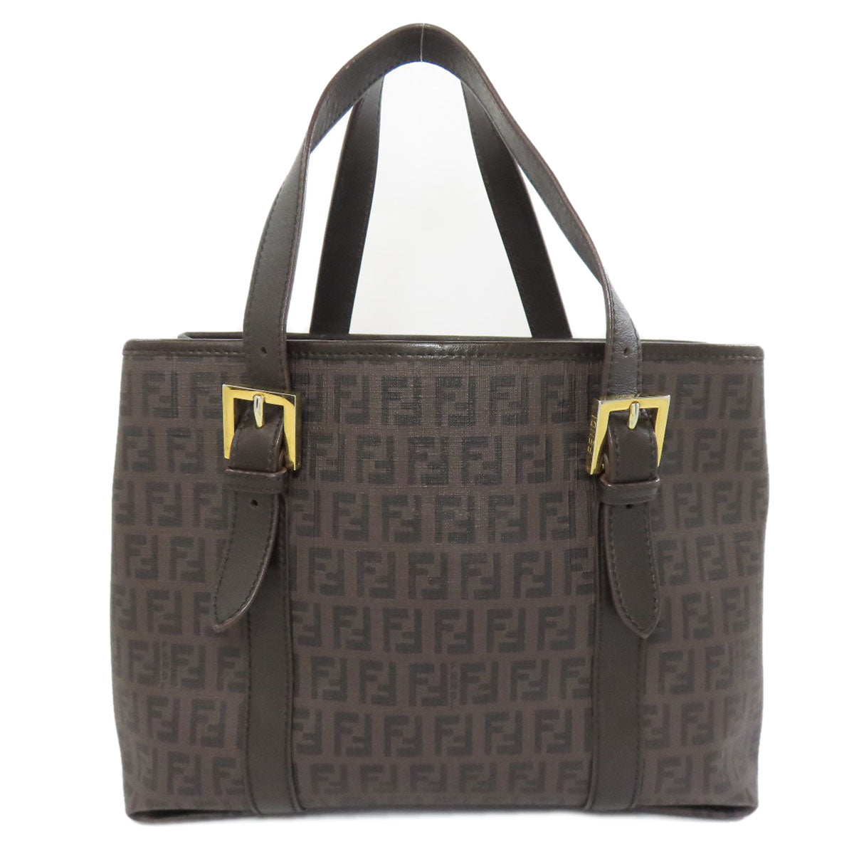 Fendi Handbag Pvc Zucca Pattern Brown Travel Bag