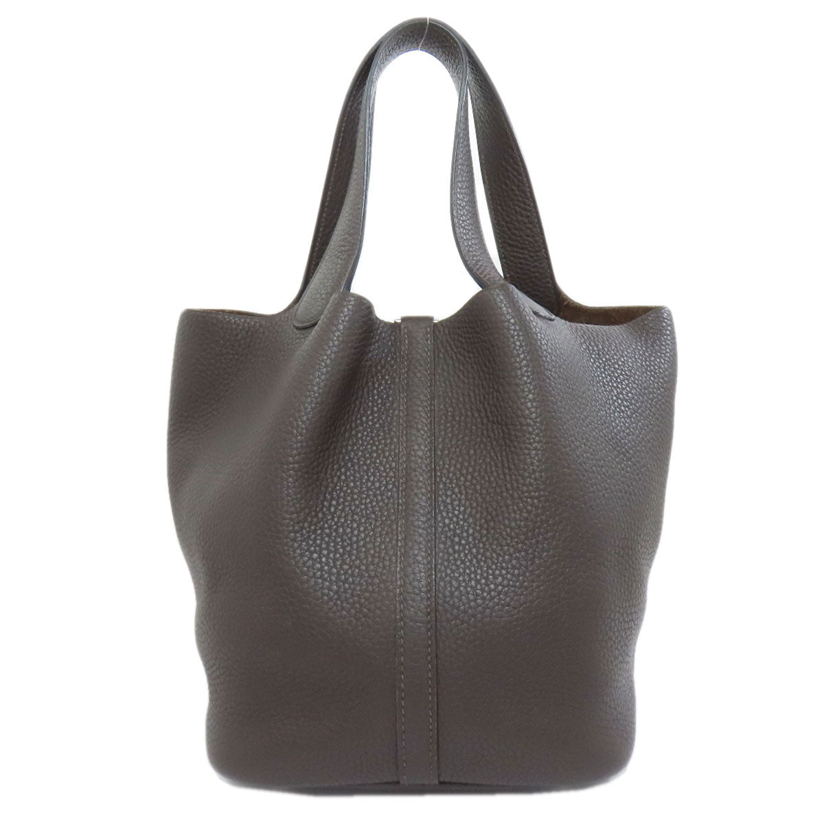 Hermes Handbag Taurillon Clemence Picotin Lock Mm Silvermetal Brown Travel Bag 75611032