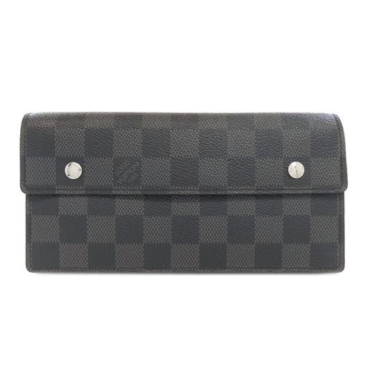 Louis Vuitton Long Purse N60023 Damier Acordion Canvas Gray Wallet Case