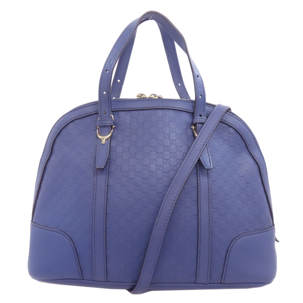 Gucci GG Signature Microsima 2WAY Leather Blue Handbag