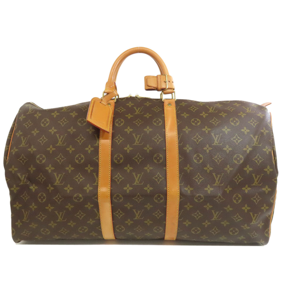 Louis Vuitton Boston Duffel M41424 Keepall 55 Monogram Canvas Brown Travel Bag 12