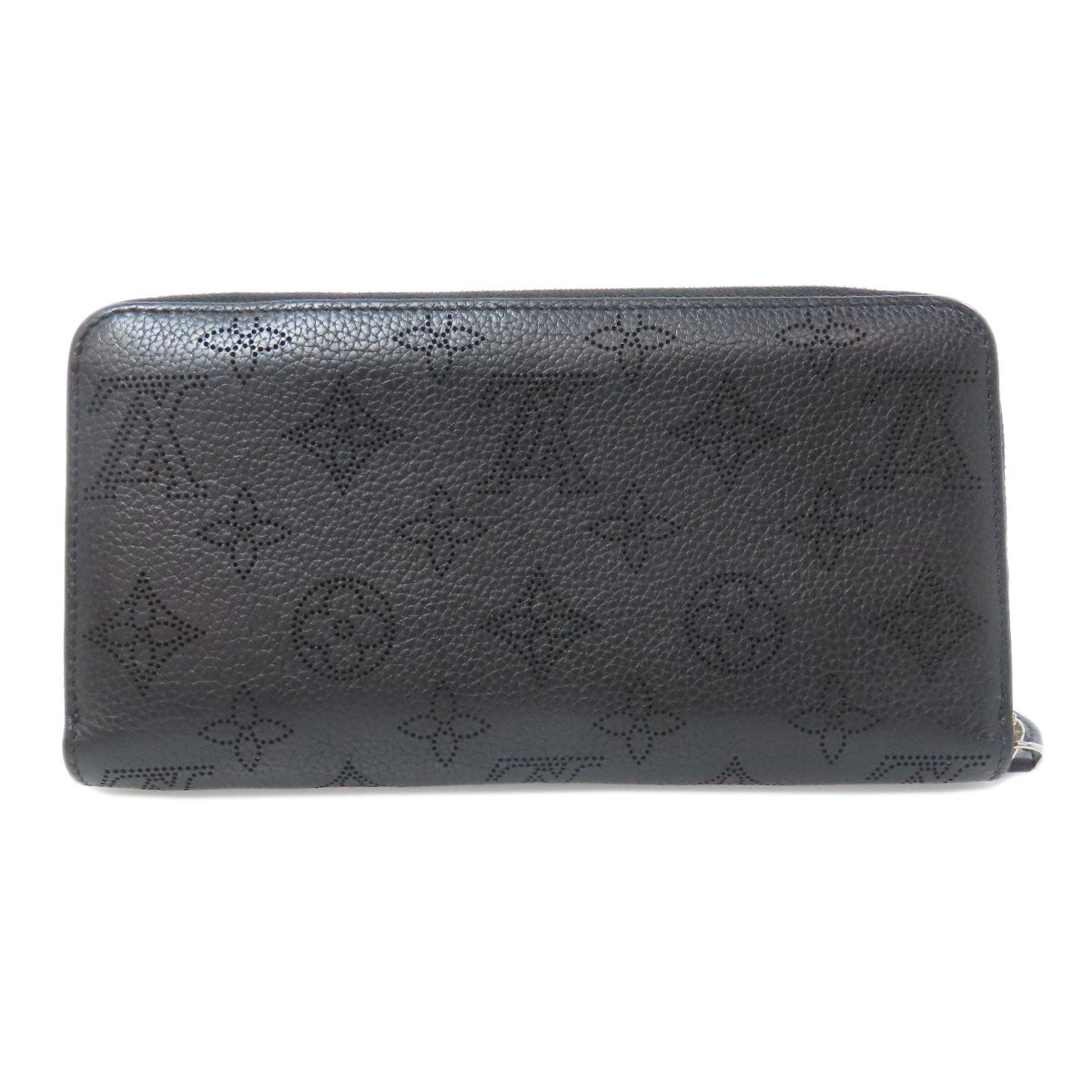 Louis Vuitton Long Purse M61867 Mahina Zippy Leather Black Wallet Case 2