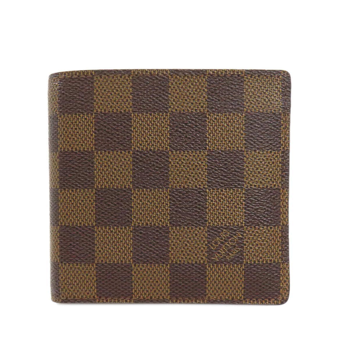 Louis Vuitton Bifold N61675 Damier Portefeuille EMarco Canvas Brown Wallet Case