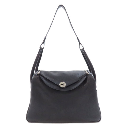 Hermes Handbag Taurillon Clemence Lindy Women Metal Black Silver Travel Bag