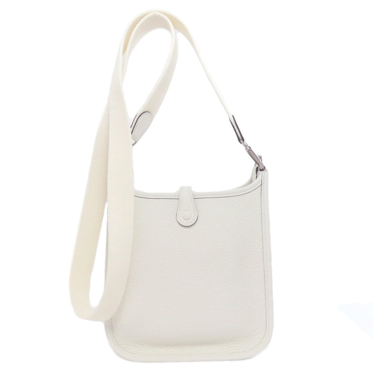 Shoulder Bag Taurillon Clemence Evelyn Tpm Silvermetal White