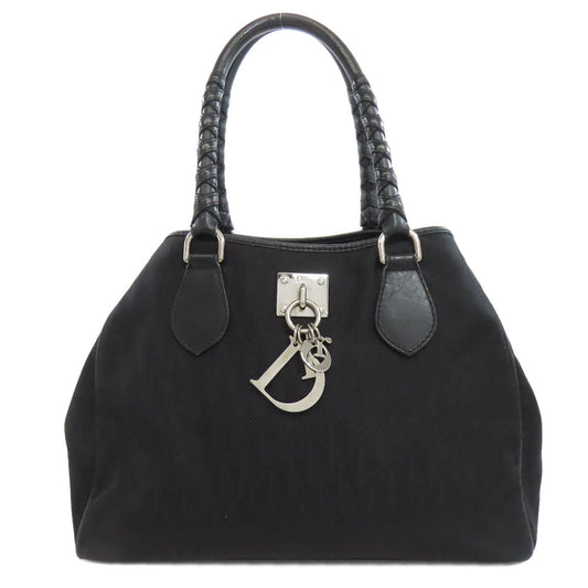 Dior Christian Handbag Trotter Pattern Nylon Black Travel Bag