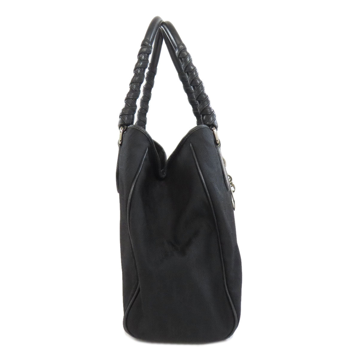 Dior Christian Handbag Trotter Pattern Nylon Black Travel Bag