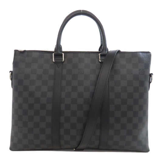 Louis Vuitton Business N40024 Damier Anton Briefcase Canvas Gray Handbag