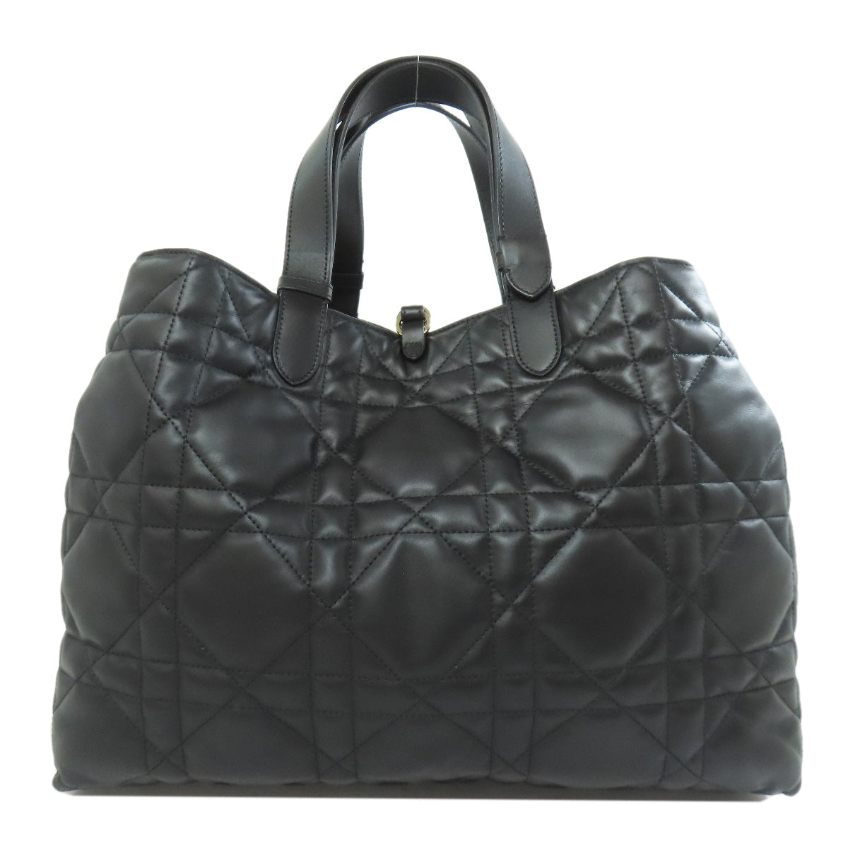 Dior Christian Tote Bag Calfskin Lady Women Black