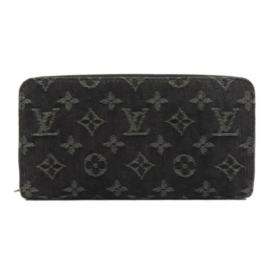 Louis Vuitton Long Purse M95614 Zippy Denim Black Wallet Case