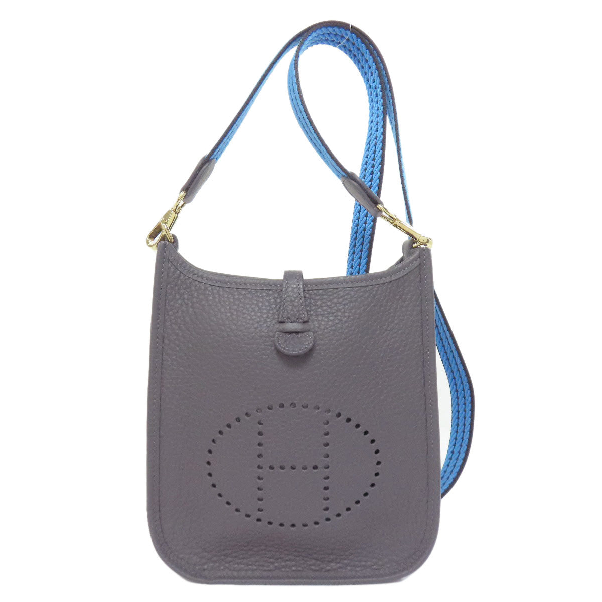 Hermes Shoulder Bag Taurillon Clemence Evelyn Tpm Women Metal Gold Navy