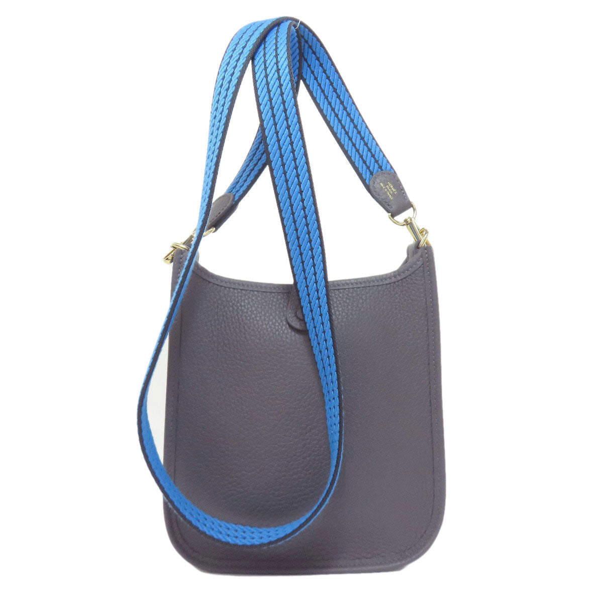 Hermes Shoulder Bag Taurillon Clemence Evelyn Tpm Women Metal Gold Navy