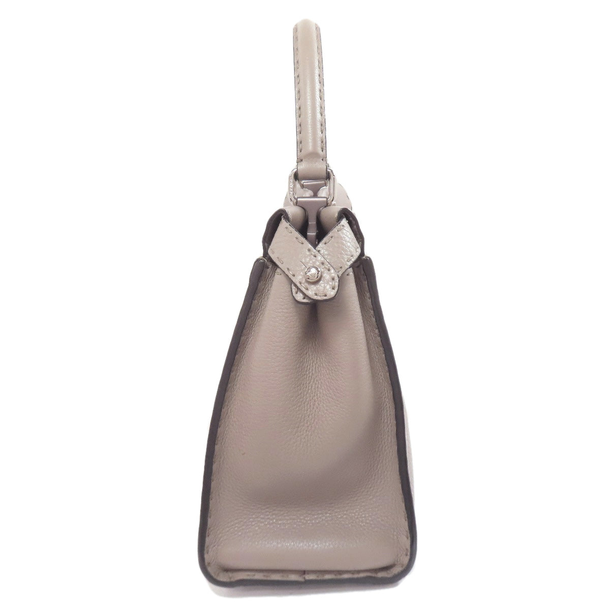 Fendi Handbag Calfskin Peekaboo Celeria 2Way Women Beige Travel Bag